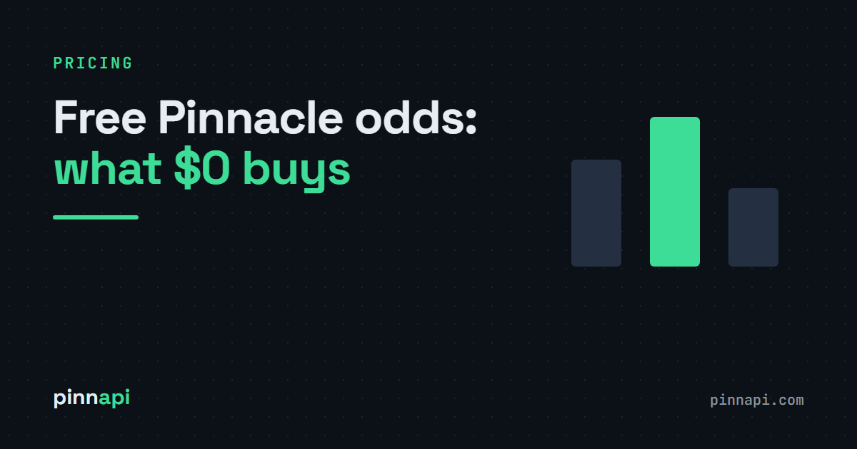 Is There a Free Odds API for Pinnacle Lines? Yes — Here's What Free Actually Gets You