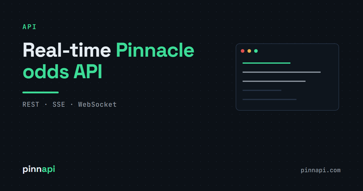 Pinnacle Api Pinnacle Odds API — Real-Time Pinnacle Odds & Drop Alerts — pinnapi